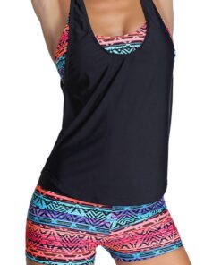 MeliGirls Womens Plus Size Tankini Swimsuit Swimwear Strappy 3 Piece Bikini Set