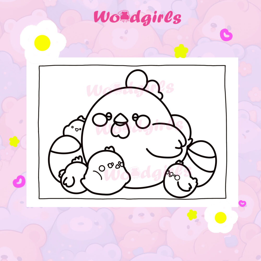 'Chicken Family' Coloring Book