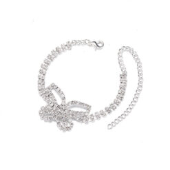 2pcs Butterfly Rhinestone Bracelet And Anklet Set-