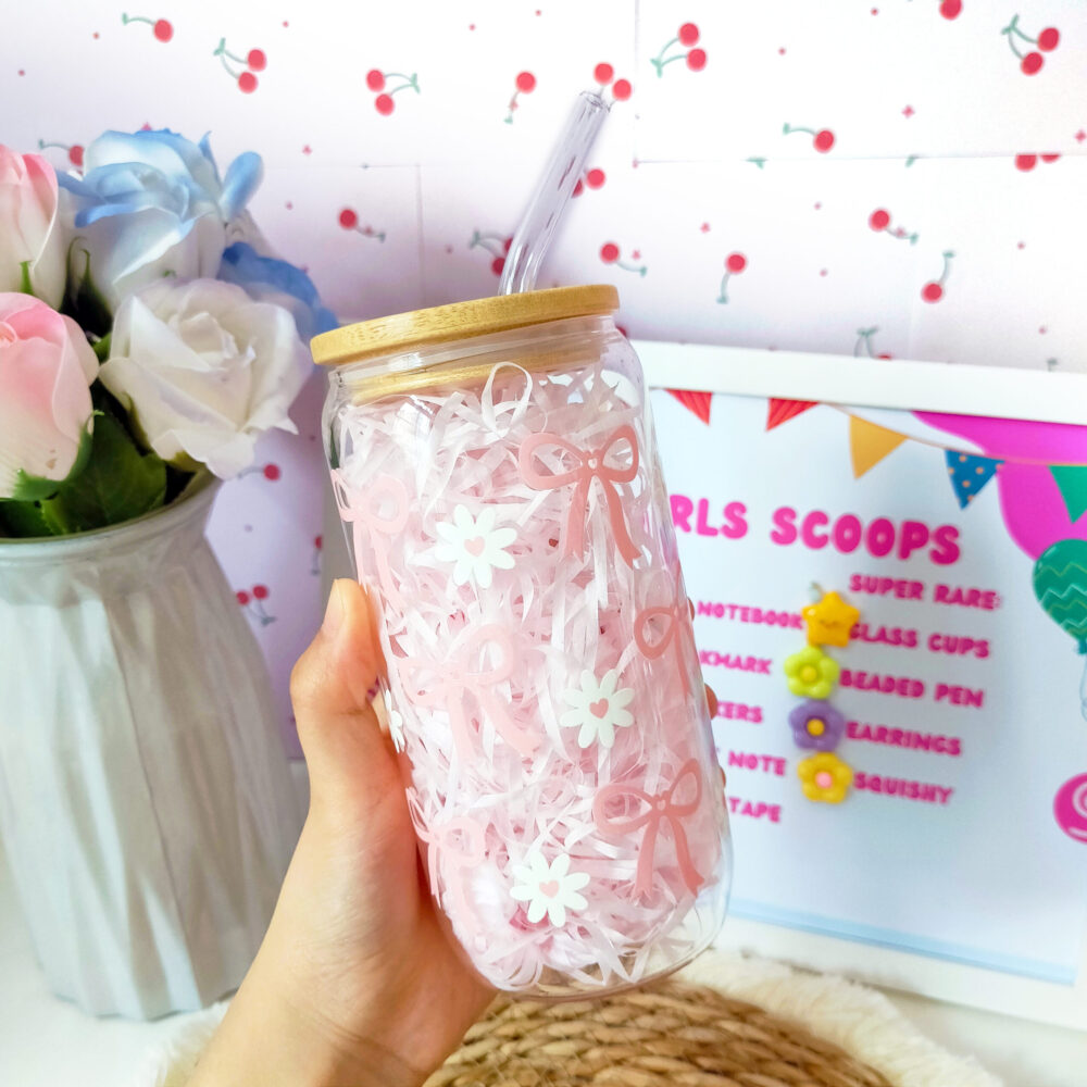 Bow Clear 16 oz Glass Cup