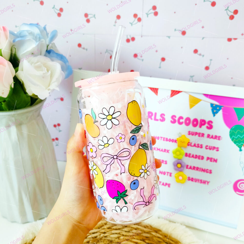 Spring Clear 16 oz Glass Cup