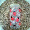 Strawberry Clear 16 oz Glass Cup