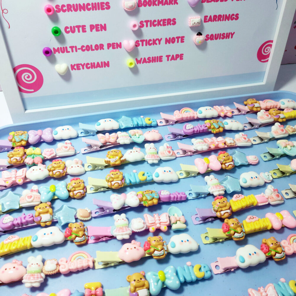 Handmade Decoden Cream Hair Clips