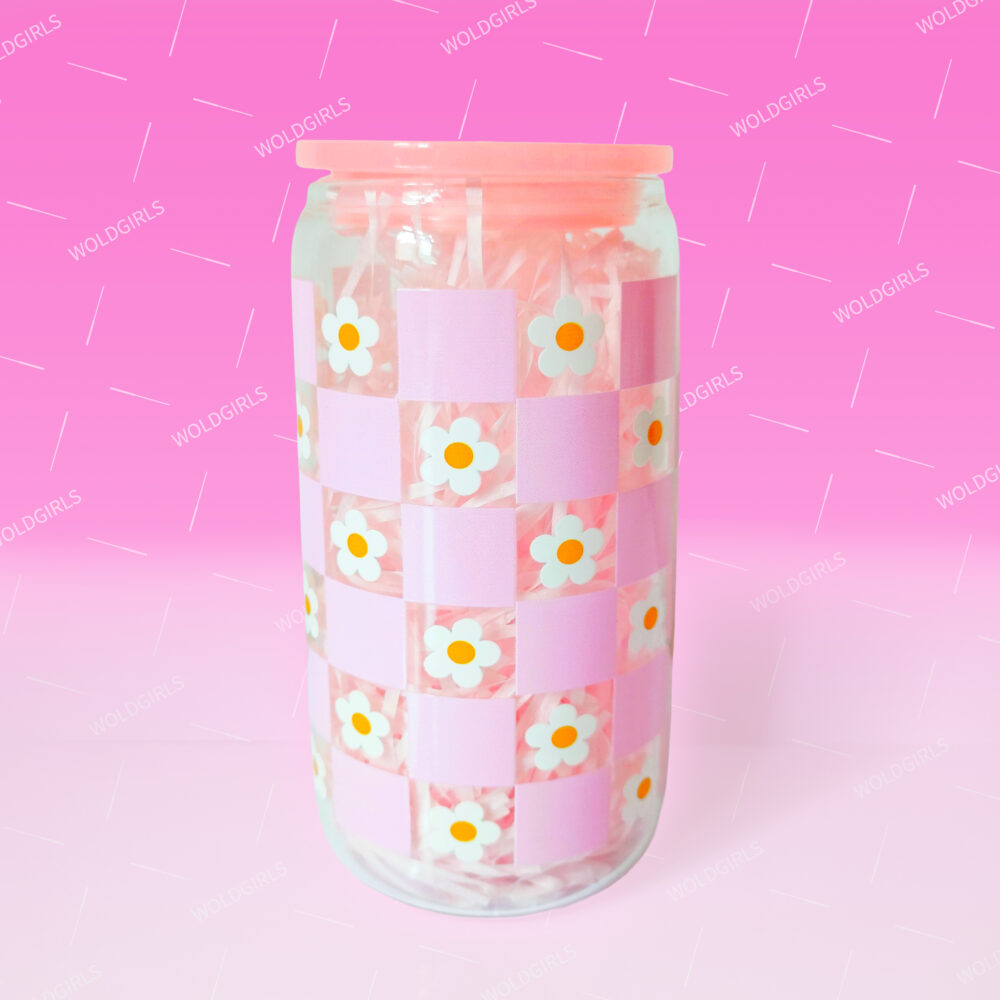 Daisy Clear 16 oz Glass Cup