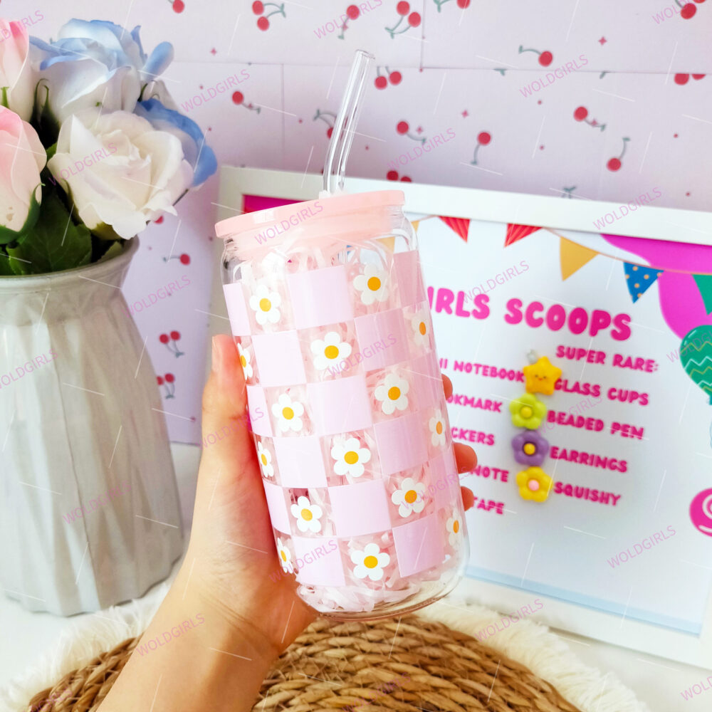 Daisy Clear 16 oz Glass Cup