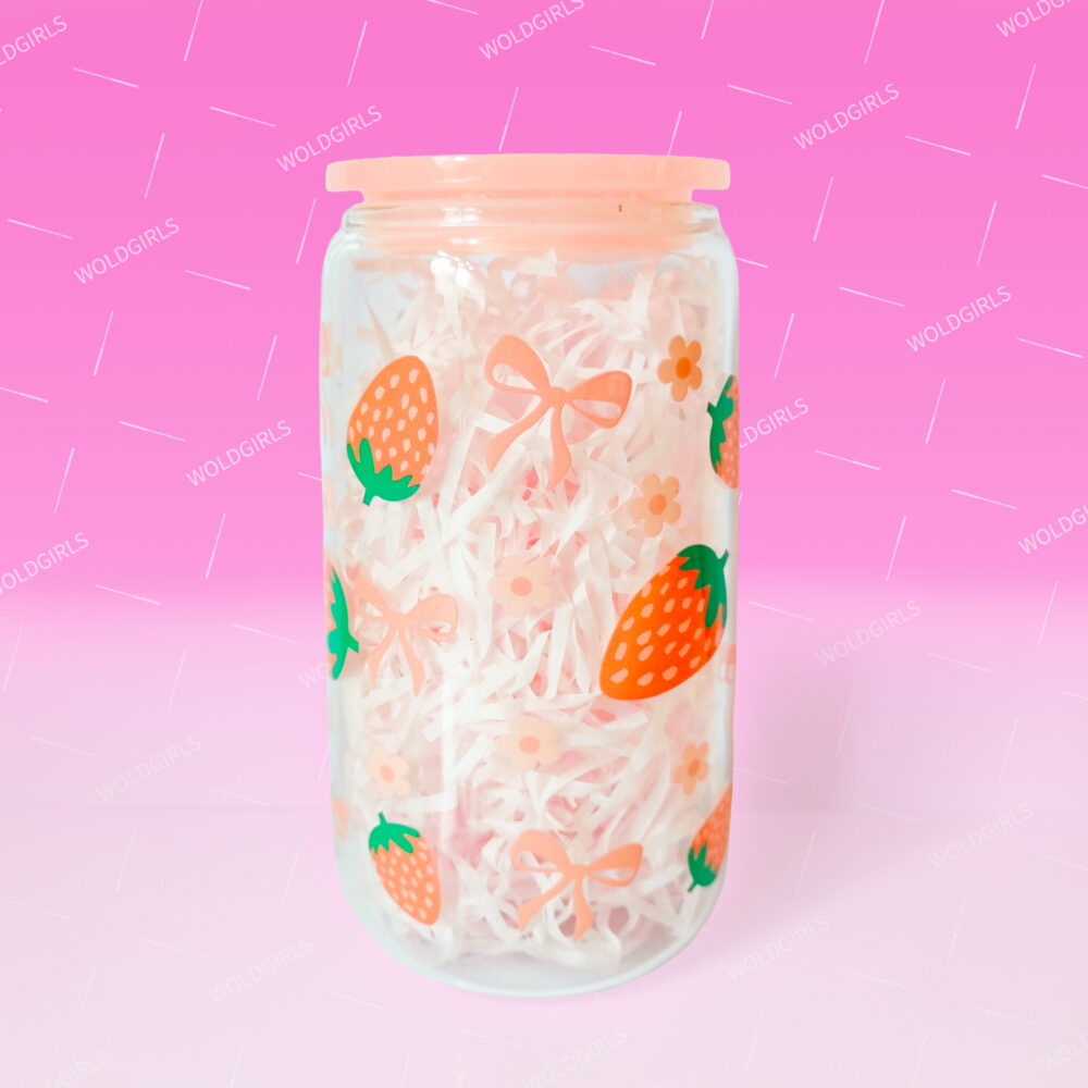 Happiness Clear 16 oz Glass Cup