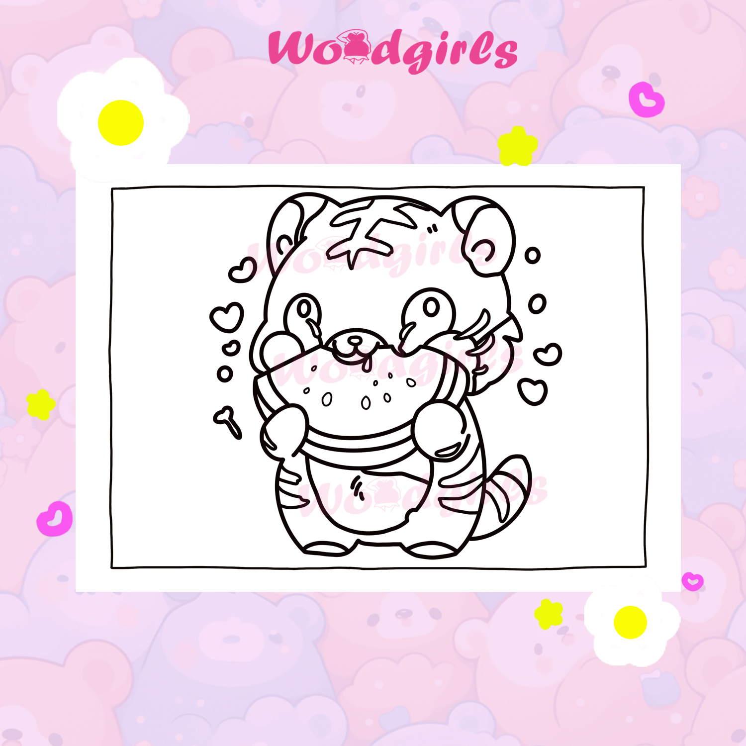 'Watermelon Tiger' Coloring Book
